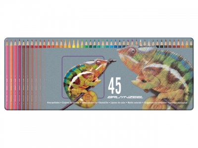 مداد رنگی 45 رنگ نیمه حرفه ای جعبه فلزی برونزیل-5010M45